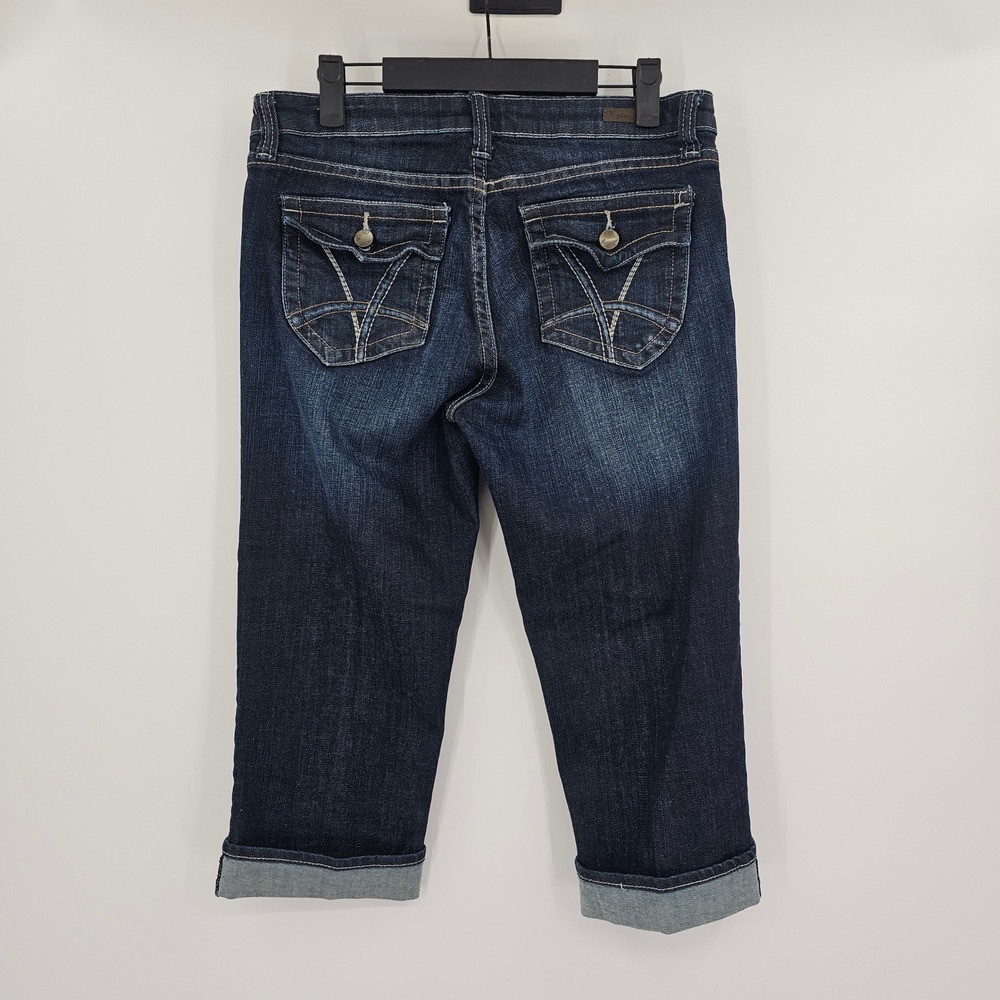 Kut From The Kloth Natalie Crop Jeans Women Size 6 Dark Wash Cuffed Denim - Picture 2 of 15